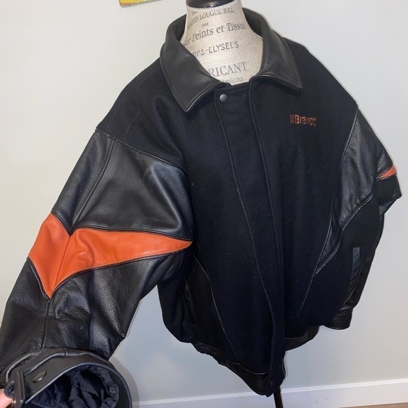 Brandt Saxon Leather Letterman Varsity Wool Leather Sleeve/Collar Jacket Sz XXL - Picture 6 of 10